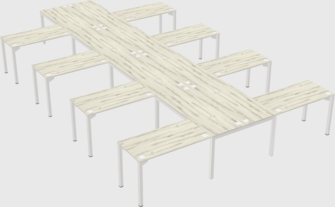Shared l-shaped desk
