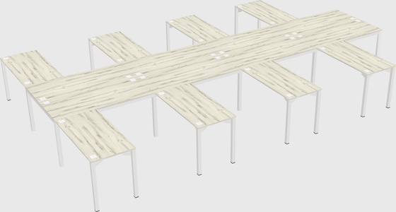 Shared l-shaped desk
