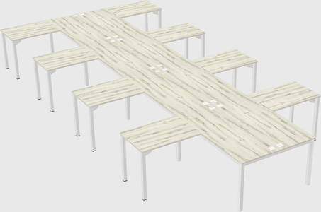 Shared l-shaped desk