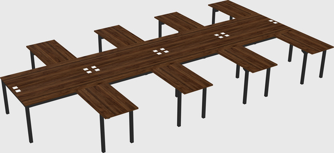Shared l-shaped desk