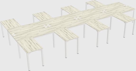 Shared l-shaped desk