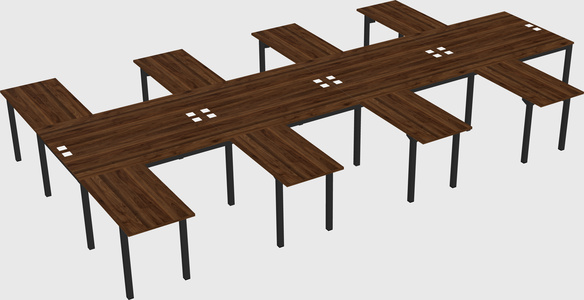 Shared l-shaped desk