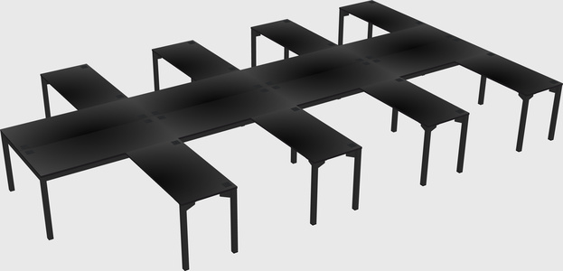 Shared l-shaped desk