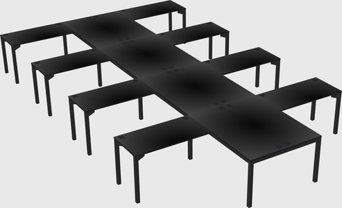 Shared l-shaped desk