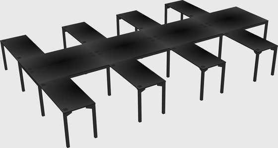 Shared l-shaped desk