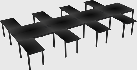 Shared l-shaped desk