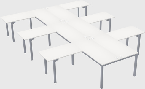 Shared l-shaped desk