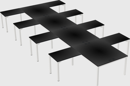 Shared l-shaped desk