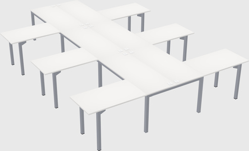 Shared l-shaped desk