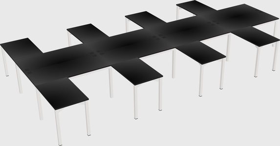 Shared l-shaped desk