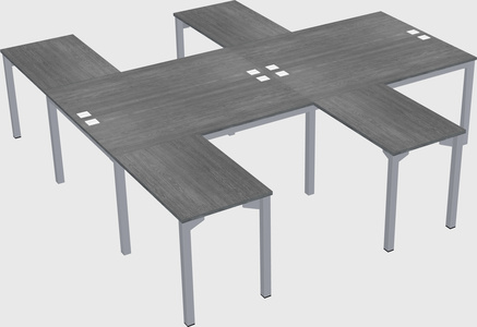 Shared l-shaped desk
