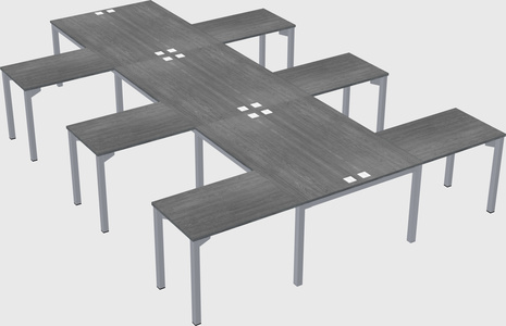 Shared l-shaped desk