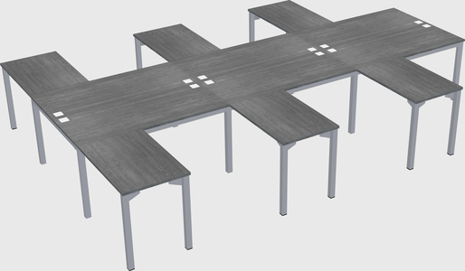 Shared l-shaped desk