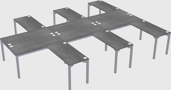 Shared l-shaped desk