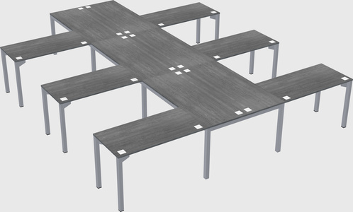 Shared l-shaped desk