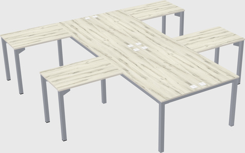 Shared l-shaped desk