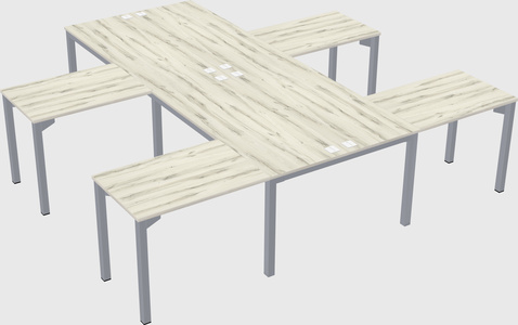 Shared l-shaped desk