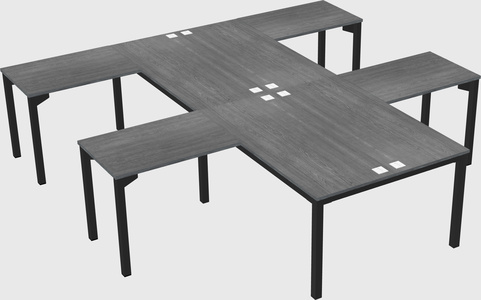 Shared l-shaped desk