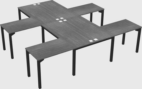 Shared l-shaped desk
