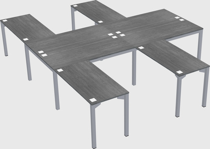 Shared l-shaped desk