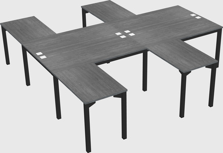 Shared l-shaped desk