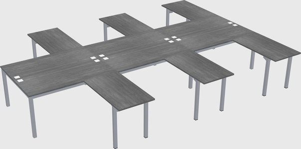 Shared l-shaped desk