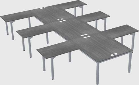 Shared l-shaped desk