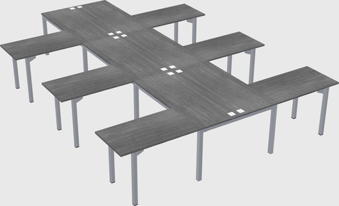 Shared l-shaped desk