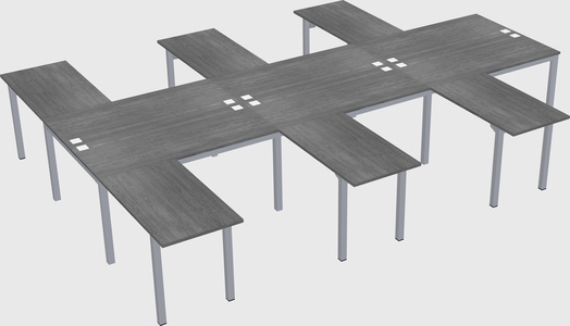 Shared l-shaped desk