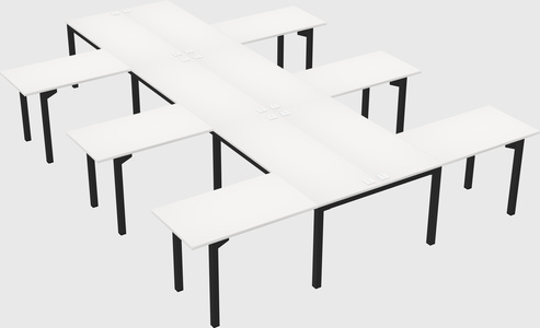 Shared l-shaped desk