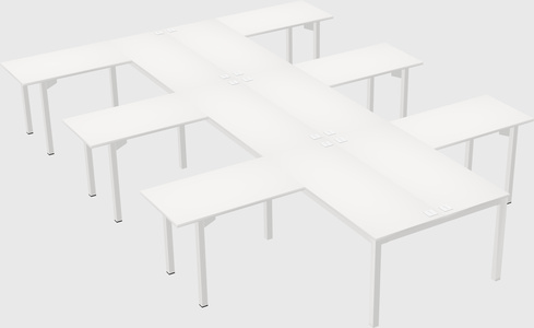 Shared l-shaped desk