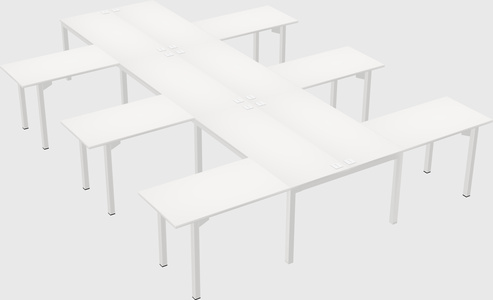 Shared l-shaped desk