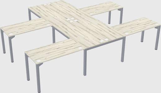 Shared l-shaped desk