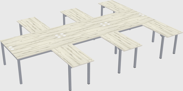 Shared l-shaped desk
