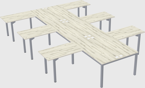 Shared l-shaped desk