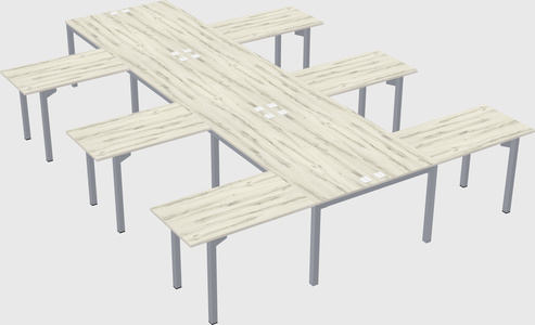 Shared l-shaped desk