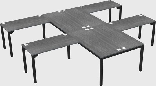 Shared l-shaped desk