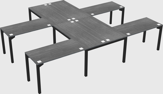 Shared l-shaped desk