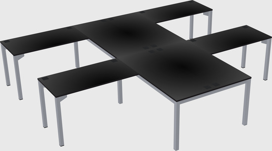 Shared l-shaped desk