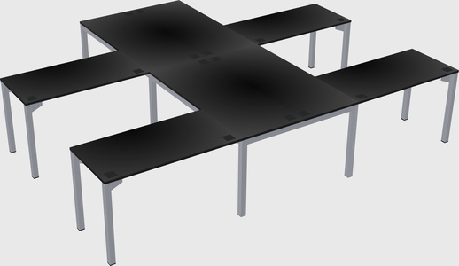 Shared l-shaped desk