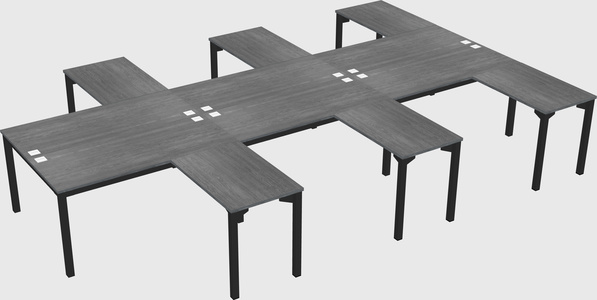 Shared l-shaped desk
