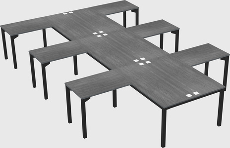 Shared l-shaped desk