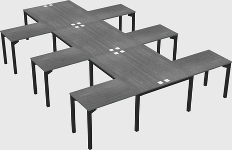 Shared l-shaped desk