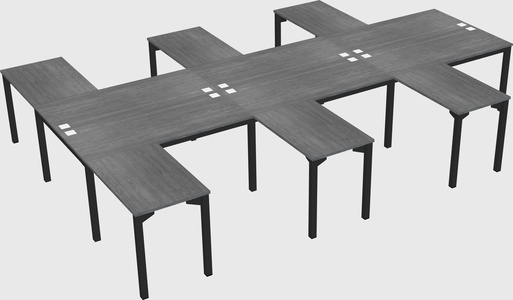 Shared l-shaped desk