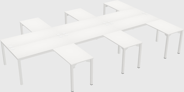 Shared l-shaped desk