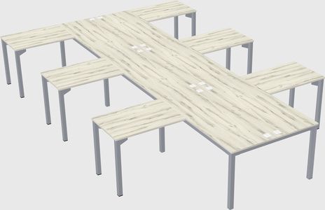 Shared l-shaped desk