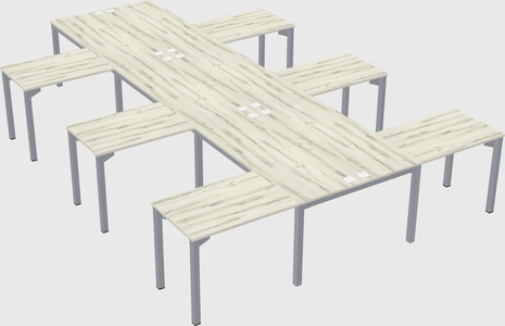 Shared l-shaped desk