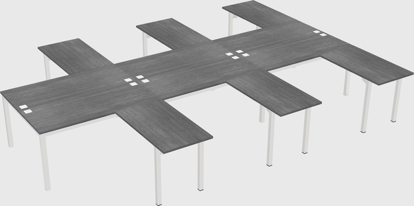 Shared l-shaped desk