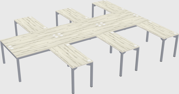 Shared l-shaped desk