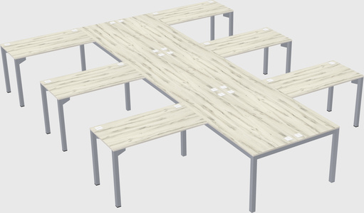 Shared l-shaped desk